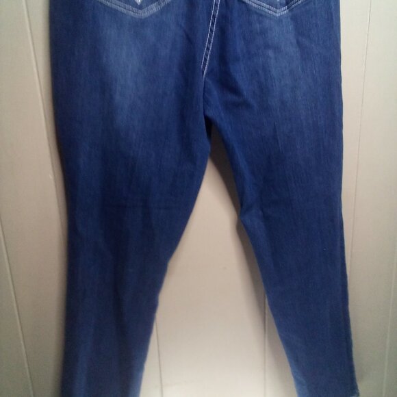 Tala Maternity Jeans 2X Full Panel Straight Leg Embellished Pockets Blue - Picture 3 of 15